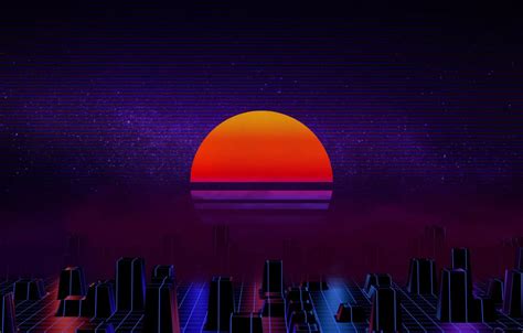 Wallpaper The Sun Music Star Background 80s Neon 80 S Synth For