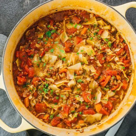 Unstuffed Cabbage Roll Soup Low Carb Savory Tooth Unstuffed Cabbage Roll Soup Cabbage