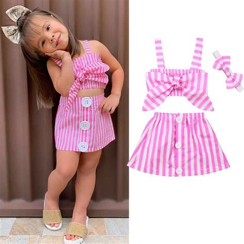 New Summer Newborn Baby Girl Cute Pink Clothes 2pcs Cotton Sleeveless