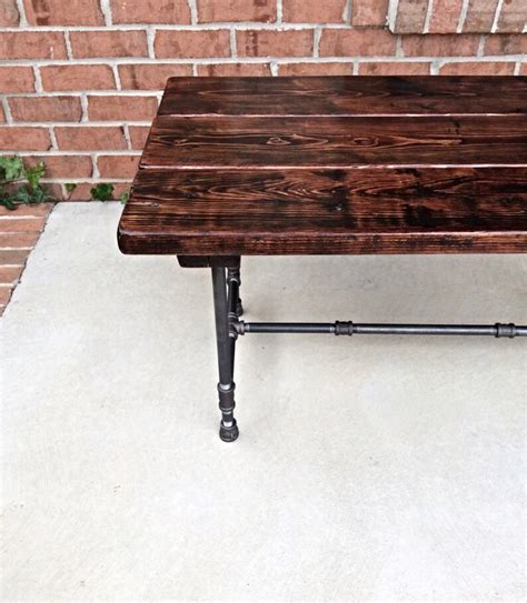 Reclaimed Wood Coffee Table With Industrial Pipe Base And Etsy