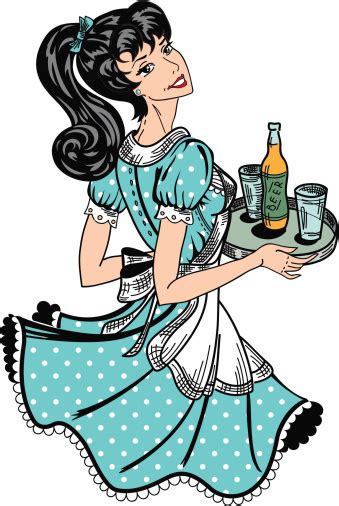 Retro Pinup Waitress With Beer Order Stock Illustration Download
