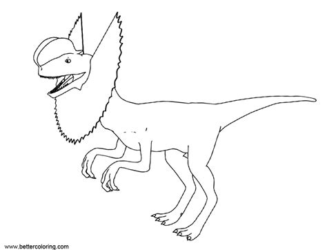 Jurassic World Fallen Kingdom Coloring Pages Dilophosaurus Dinosaur