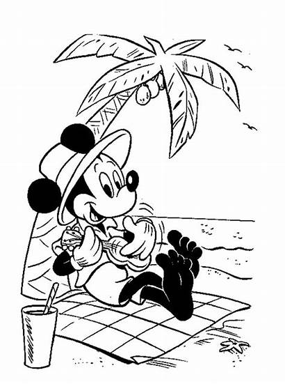 Mickey Coloring Mouse Beach Pages Guitar Playing
