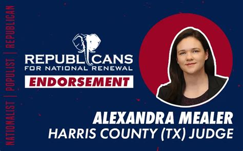 Republicans For National Renewal Endorses Alex Mealer For Harris County