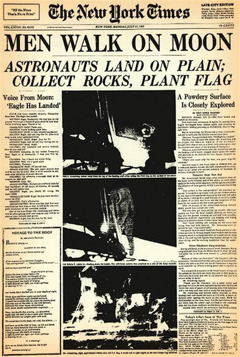 Famous Front Pages Following The 1969 Moon Landing The Globe And Mail