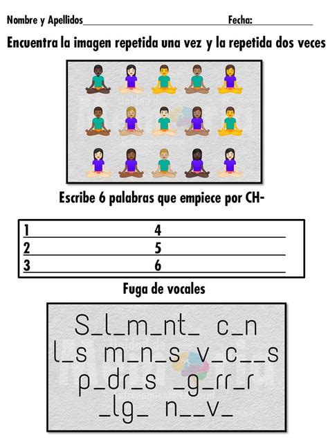 Unidad De Memoria Entrenamiento Cerebral Ejercicios Y Fichas De