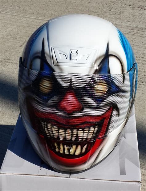 Creepy Clown Custom Painted Motorcycle Helmet Etsy