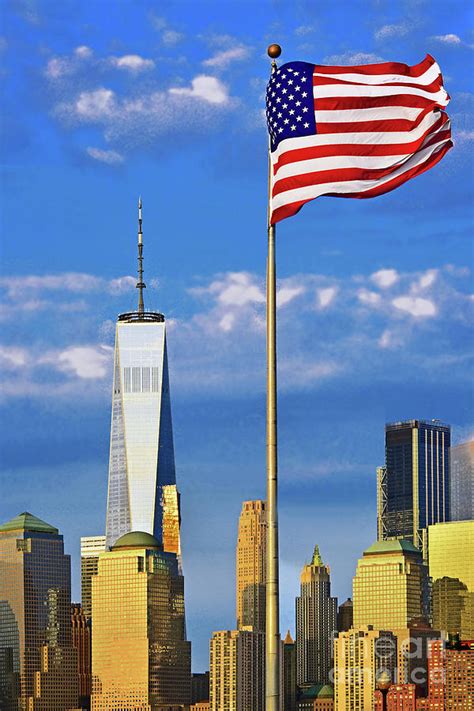 American Flag And One World Trade Center Photograph By