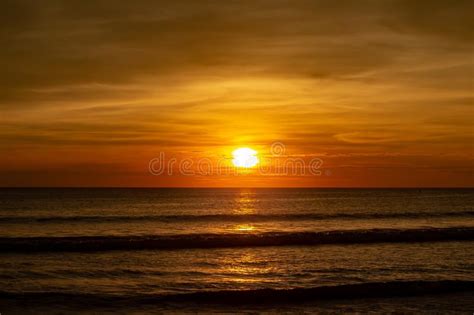 Deep And Rich Orange Sunset At Karon Beach Stock Image Image Of