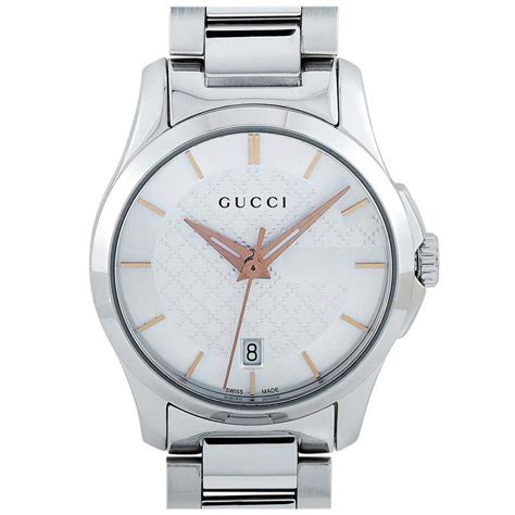 Gucci G Timeless Stainless Steel Watch Ya126523 At 1stdibs