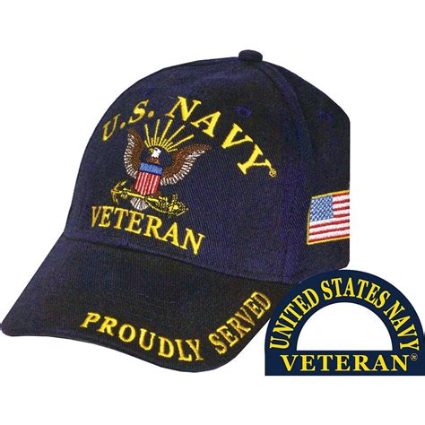 Navy Veteran Proudly Served Embroidered Cap Us Navy Caps Priorservice Com
