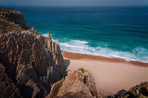 The Beach At Praia Grande Sintra Portugal Stock Image Image Of Ocean