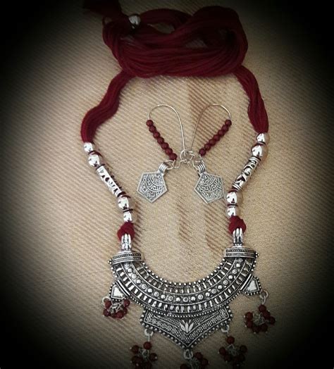 Hand Crafted Red Oxidized Jewellery Rs 85 Set Meghbhumi Creation Id