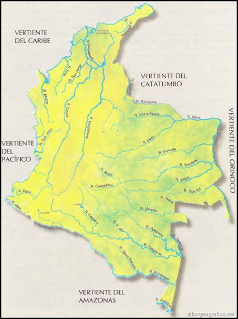 Colômbia Mapa Hidrografia