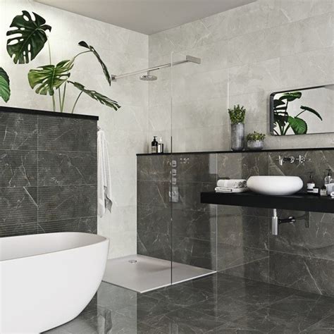 Marble tiles for the bathroom is the most popular decoration material. Grey Marble Effect Tiles | Grey Gloss Tiles | Direct Tile ...