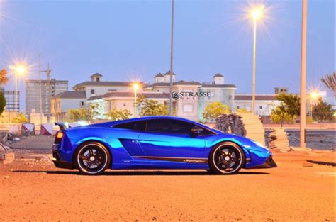 Strasse Wheels Blue Chrome Lamborghini Superleggera Gallardo