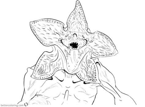 Stranger Things Coloring Pages Demogorgon clipart - Free Printable