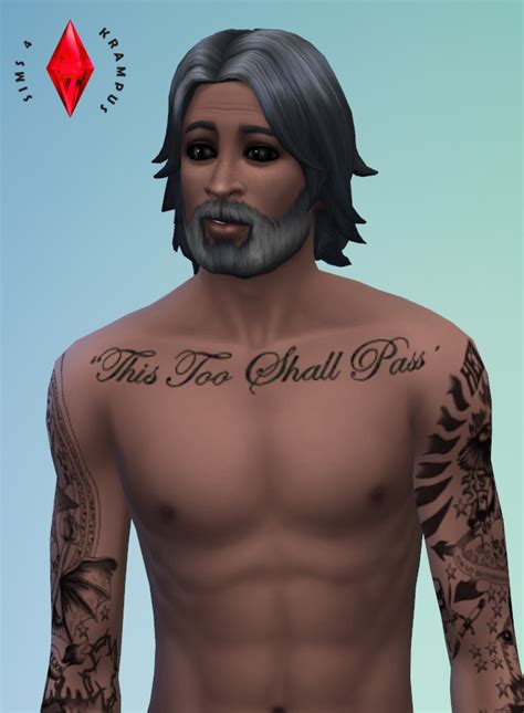 The Sims 4 “this Too Shall Pass” Chest Tattoo For Sims 4 Custom