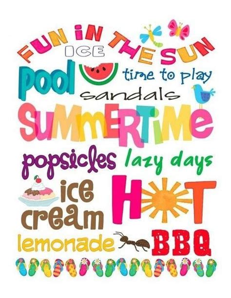 Ideal for kids or esl students. Words that describe summer | Summer stuff ☀ | Pinterest ...
