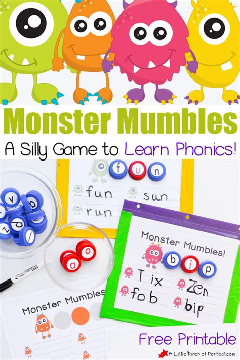 Monster Mumbles Phonics Game And Free Printable To Make Learning Fun