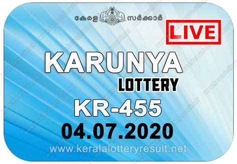 The official results are available on keralalotteries.com. Live: Kerala Lottery Result 04.07.20 Karunya KR-455 ...