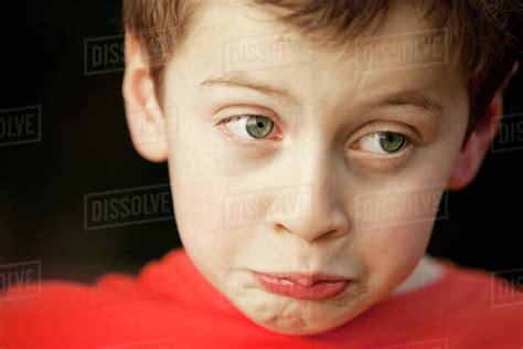 Pouting Caucasian Boy Stock Photo Dissolve