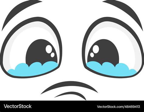 Eyes Full Of Tears Sad Face Expression Crying Vector Image