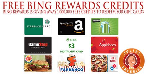 Earn T Cards With Bing Rewards Julies Freebies
