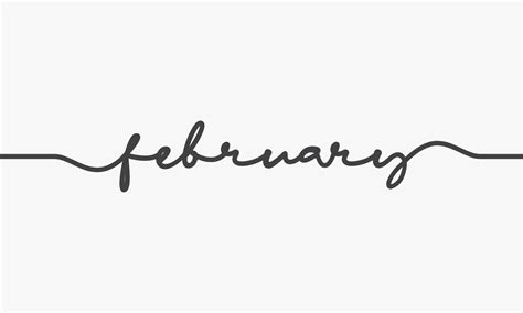 February Handwritten Word Vector Design On White Background 4702130