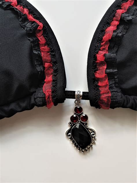 Gothic Lolita Bikini Black Scrunch Bottom Brazilian Bikini Emo Etsy