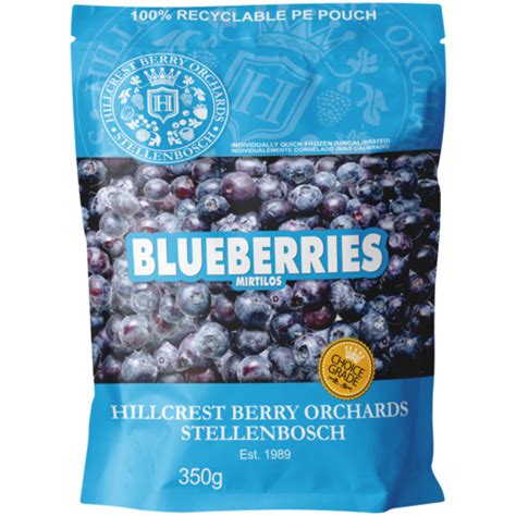 Hillcrest Frozen Blueberries 350g Frozen Berries Frozen Fruit