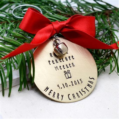 Personalized Brass Babys 1st Christmas Ornament New Mom