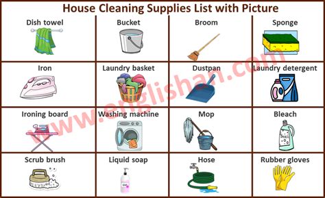 House Cleaning Supplies List With Picture Pdf