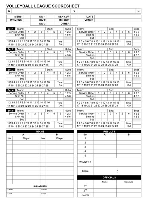 Volleyball Score Sheet Download Free Documents For Pdf Word And Excel