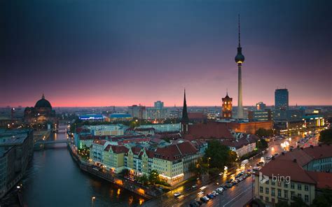Berlin Skyline At Night Bing Wallpapers Sonu Rai
