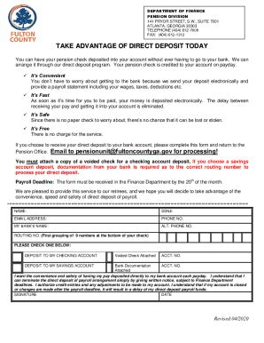 Fillable Online Retiree Direct Deposit Enrollment Form Fax Email