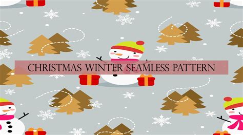 Christmas Winters Seamless Pattern Graphic Design Template Vector
