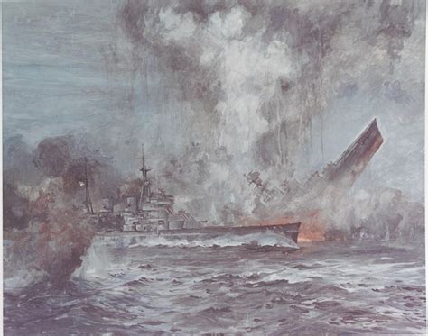 Sinking Of Hms Hood By Jc Schmitz Westerholt Depicting Hoods Loss