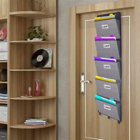 Over The Door Hanging File Organizer Wall Mounted Office Supplies