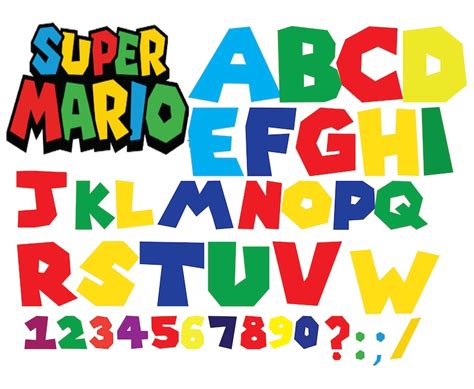 Super Mario Font Svg Super Mario Alphabet Svg Super Etsy