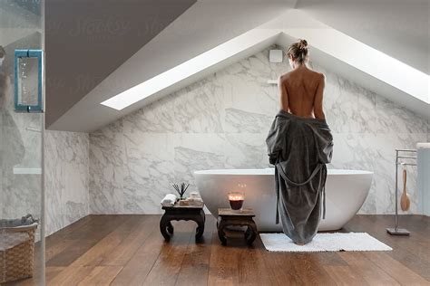 Erotic Woman Undressing In Bathroom By Stocksy Contributor Milles Studio Stocksy