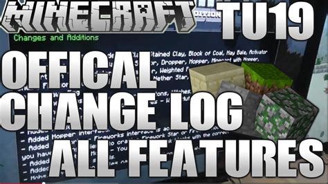 Minecraft Playstationxbox Tu19 Offical Changelog All Features