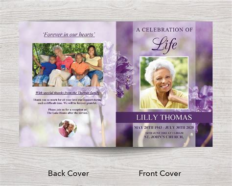 8 Page Funeral Program Template