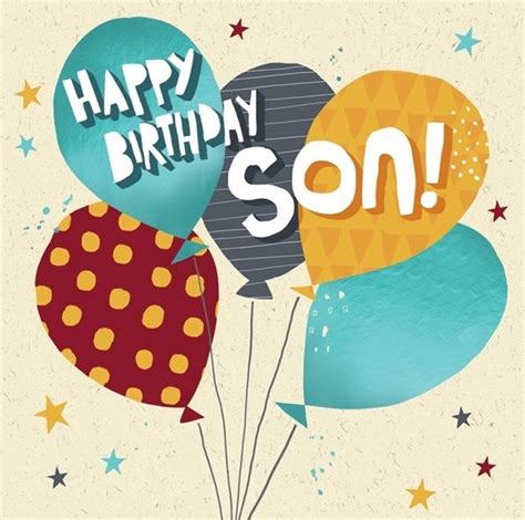 Check spelling or type a new query. Colourful Son Birthday Card - HAPPY BIRTHDAY SON - Birthday Balloons - BOY Birthday Cards ...