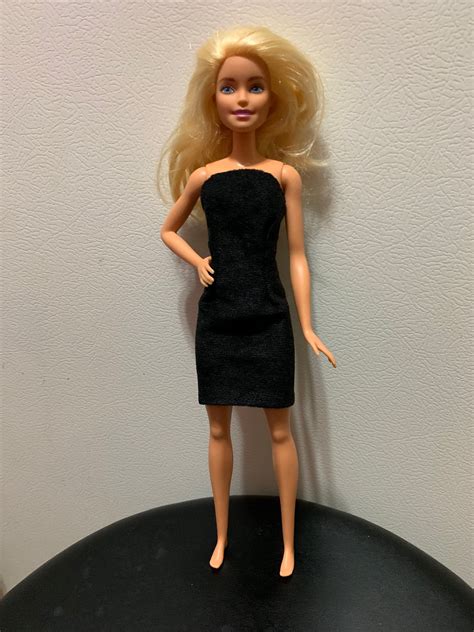 Barbie Doll Little Black Dress Fashion Doll Black Strapless Etsy