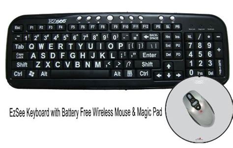 The Datacal Ezsee Usb Large Print Keyboard With Battery Free Wireless
