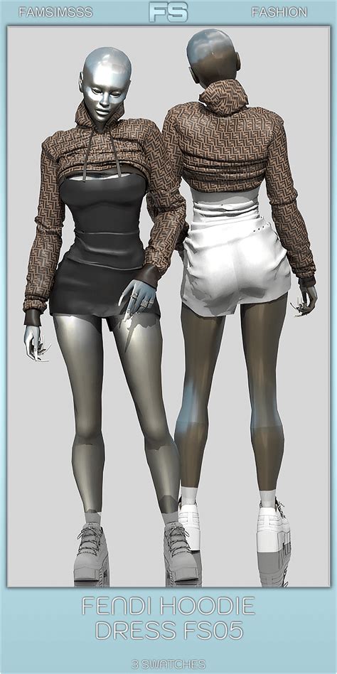Sims 4 Fendi Hoodie Dress The Sims Book
