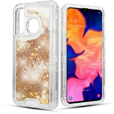 For Samsung Galaxy A20 A30 Full Body Liquid Glitter Hard Case Phone