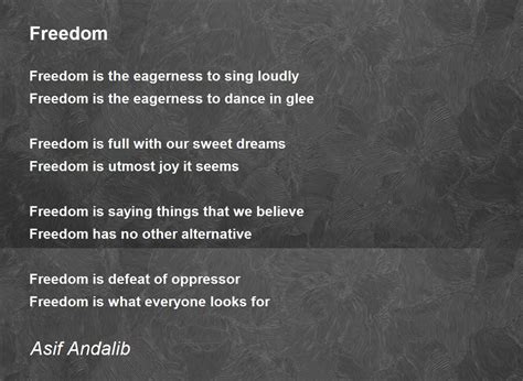 Freedom Freedom Poem By Asif Andalib