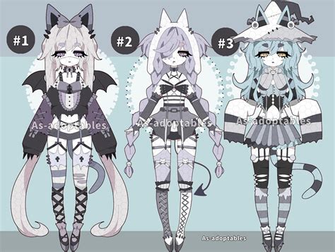 Goth Nekomimi Adoptables Open By AS Adoptables On DeviantArt